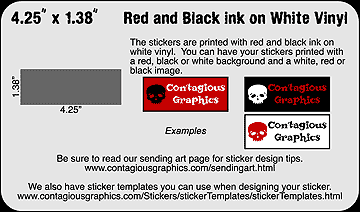 4.25" x 1.38" Black & Red Sticker Example