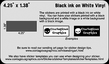 4.25" x 1.38" Black & White Sticker Example