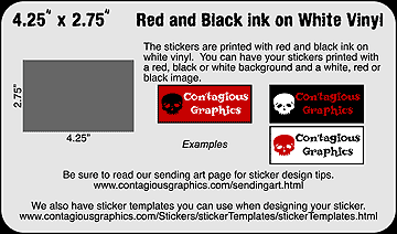4.25" x 2.75" Black & Red Sticker Example