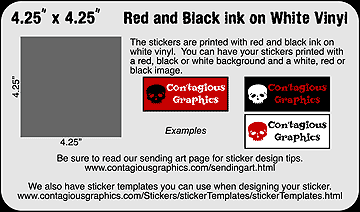 4.25" x 4.25" Black & Red Sticker Example