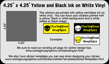 4.25" x 4.25" Black & Yellow Sticker Example