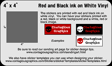 4" x 4" Black & Red Sticker Example