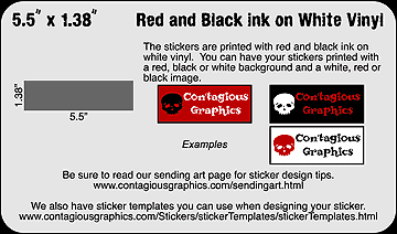 5.5" x 1.38" Black & Red Sticker Example