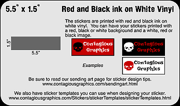 5.5" x 1.5" Black & Red Sticker Example