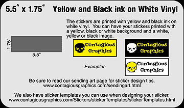 5.5" x 1.75" Black & Yellow Sticker Sample