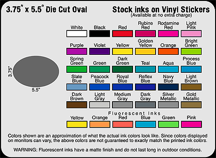 3.75" x 5.5" Oval Custom vinyl stickers