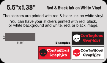 5.5" x 1.38" Black & Red vinyl stickers