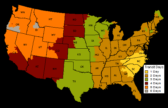 Ups Ground Time Chart